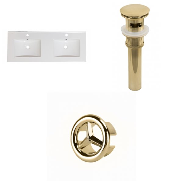 American Imaginations Ceramic Top Set - 59-in - White