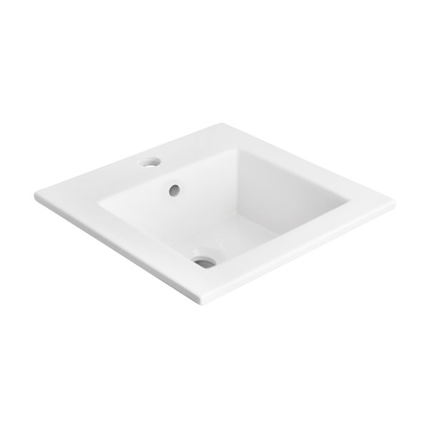 American Imaginations 21-in White Ceramic Single Hole Vanity Top Set Oil Rubbed Bronze Sink Drain and Overflow Cap