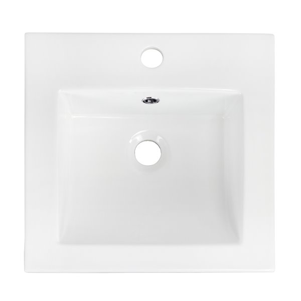 American Imaginations 21in White Ceramic Single Hole Vanity Top Set