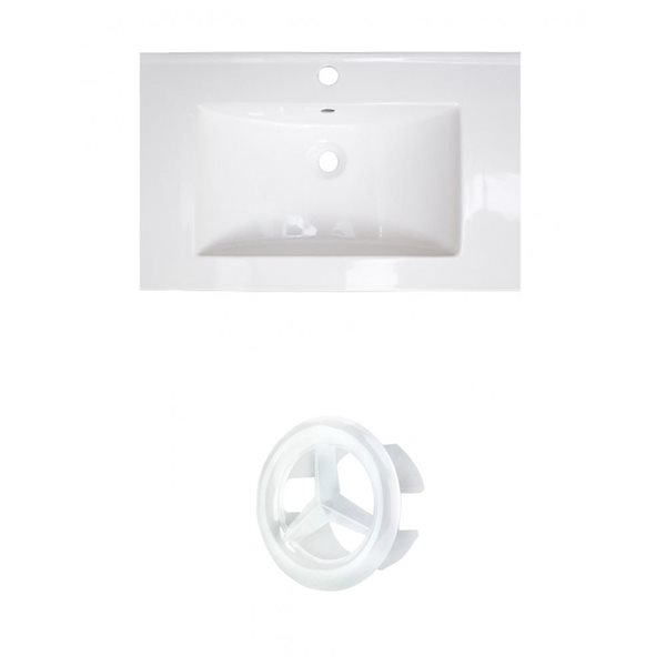 American Imaginations 24 In White Ceramic Single Hole Vanity Top Set   330060830 MainImage 001 L 