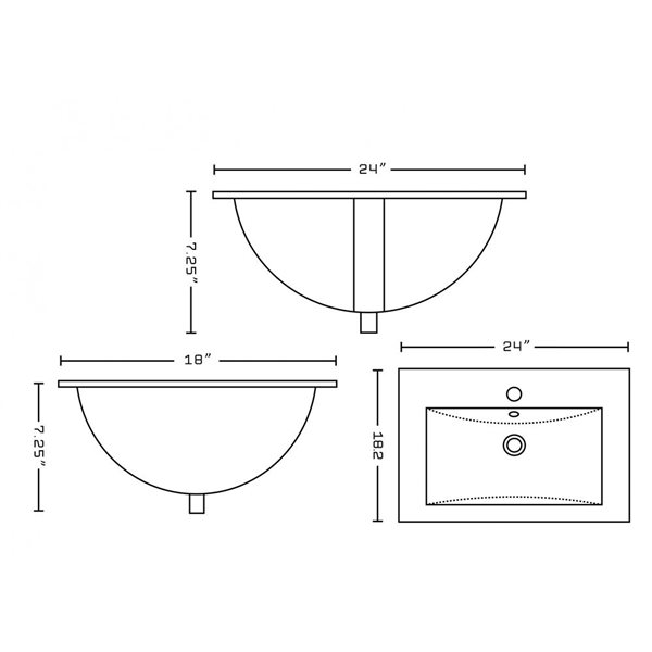 American Imaginations 24 In White Ceramic Single Hole Vanity Top Set   330060833 AlternateImage1 L 