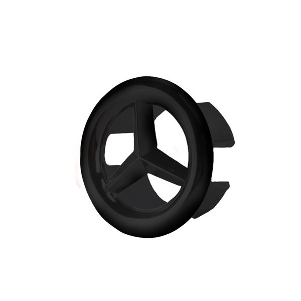 American Imaginations 23.75-in White Ceramic Centerset Vanity Top Set Black Overflow Cap