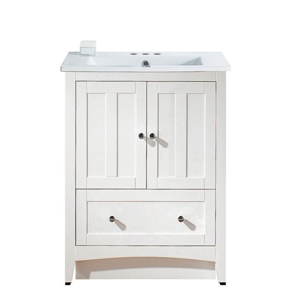 American Imaginations White Shaker 30in Single Sink Bathroom Vanity