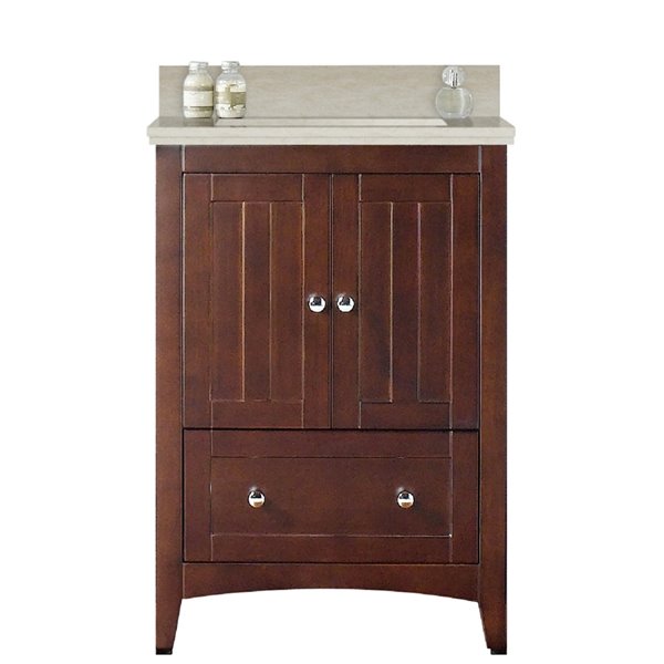 American Imaginations Xena Farmhouse 23.75-in Brown Bathroom