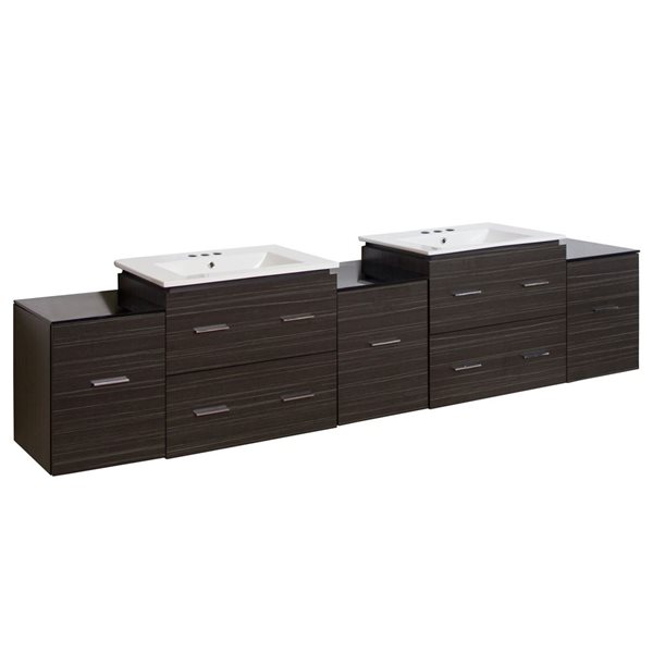 AMERICAN IMAGINATIONS American Imagination Xena Farmhouse 88.5in Brown Double Sink Bathroom