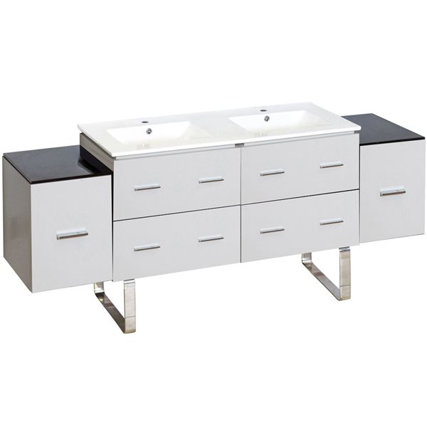 American Imaginations Xena 74-in White Double Sink