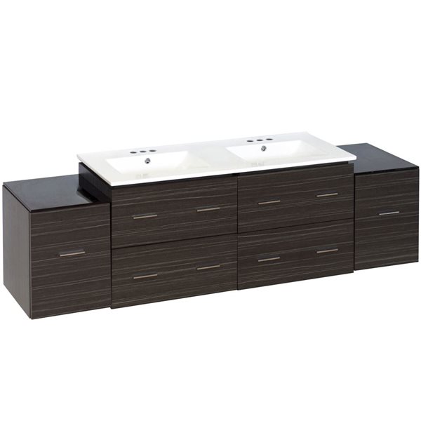 American Imaginations Xena 74.5in Dawn Grey Double Sink Bathroom