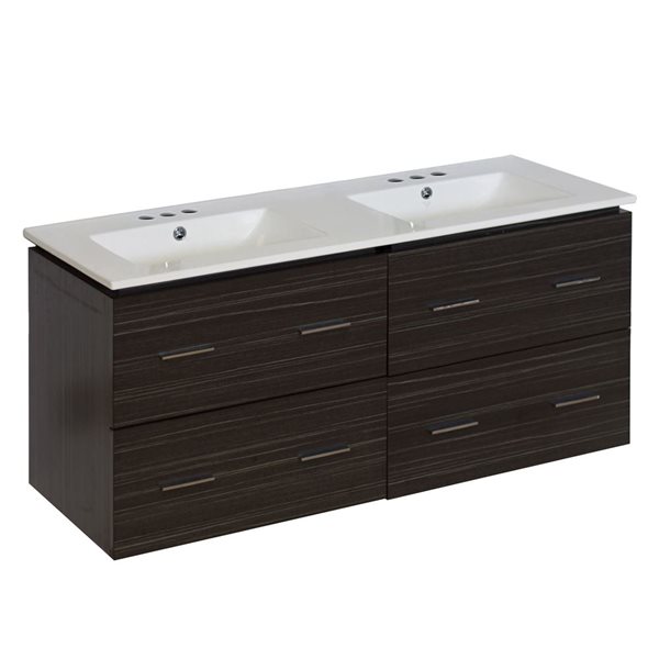 American Imaginations Xena 48-in Dawn Grey Double Sink Bathroom Vanity ...