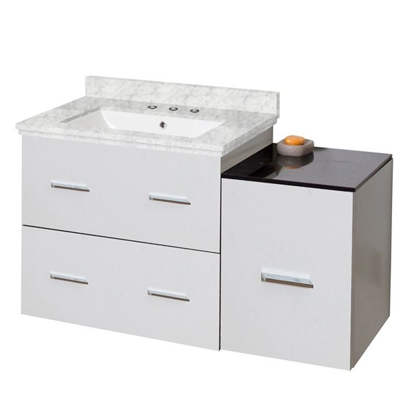 Xena White Single Sink 37.75-in Bathroom Vanity with White