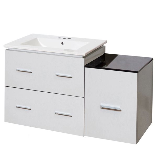 American Imaginations Xena White Single Sink 37.75in Bathroom Vanity