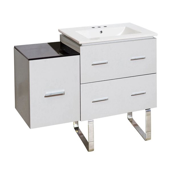 American Imaginations 37.75-in Xena White Single Sink Bathroom Vanity ...