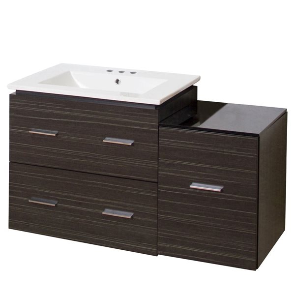 American Imaginations Xena Single Sink 37.75-in Dawn Grey Bathroom Vanity with White Ceramic Top