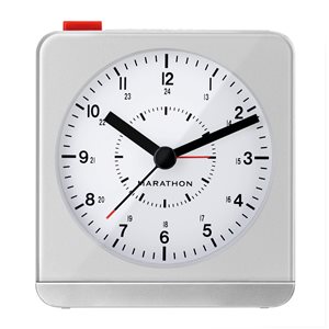 Marathon Silver Square Desk Alarm Clock