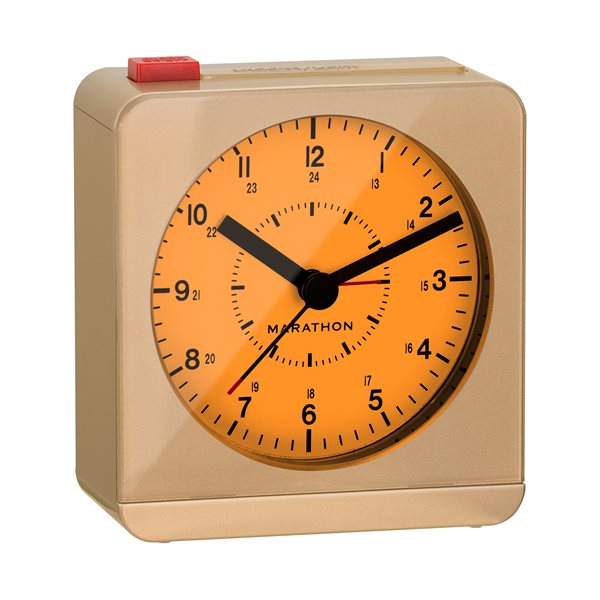 Marathon Gold Square Desk Alarm Clock