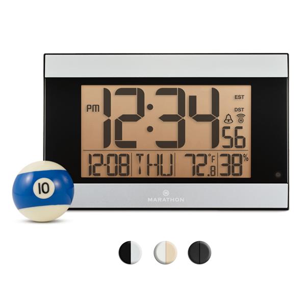 Marathon Atomic Grey Rectangle Digital, Atomic Alarm Clocks
