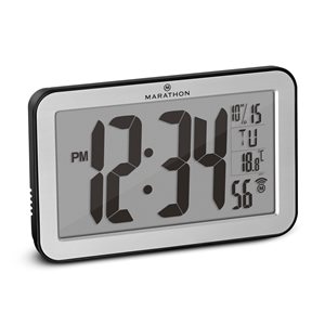 Marathon Silver Rectangle Digital Wall Clock