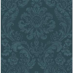 A-Street Prints Sete Greek Key Geometric Blue 56.40sq-ft Unpasted Wallpaper
