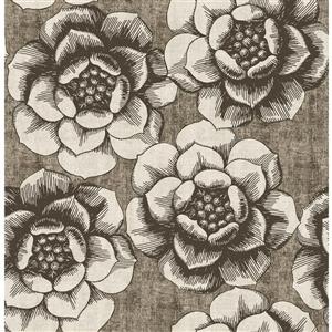A-Street Prints Brown Floral Non-Woven Paste The Wall Fanciful Floral Wallpaper