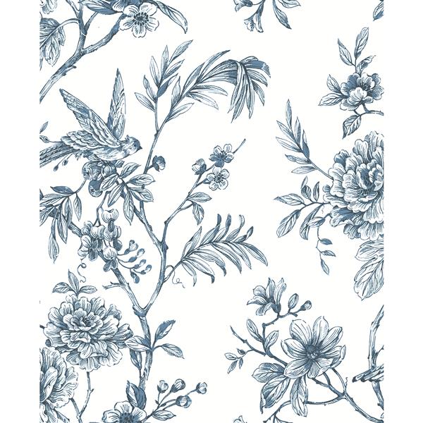 A-Street Prints Jessamine Blue Floral Trail Unpasted Wallpaper