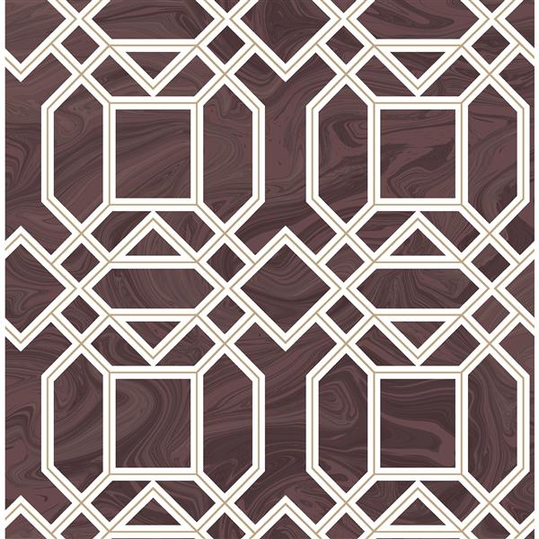 A-Street Prints Maroon/Red Daphne Trellis Wallpaper