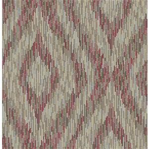A-Street Prints Red Geometric Non-Woven Paste The Wall Ethereal Ogee Wallpaper