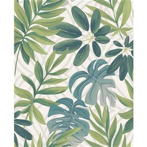 Papier peint nocturne feuille, blanc