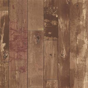 Brewster Wallcovering Heim Brown Distressed Wood Panel Unpasted Wallpaper
