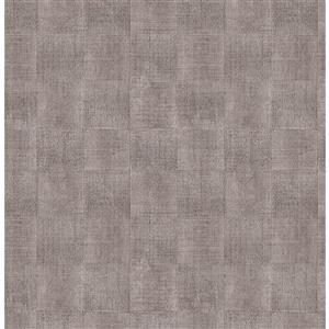 Brewster Wallcovering Platinum/Grey Larue Block Wallpaper