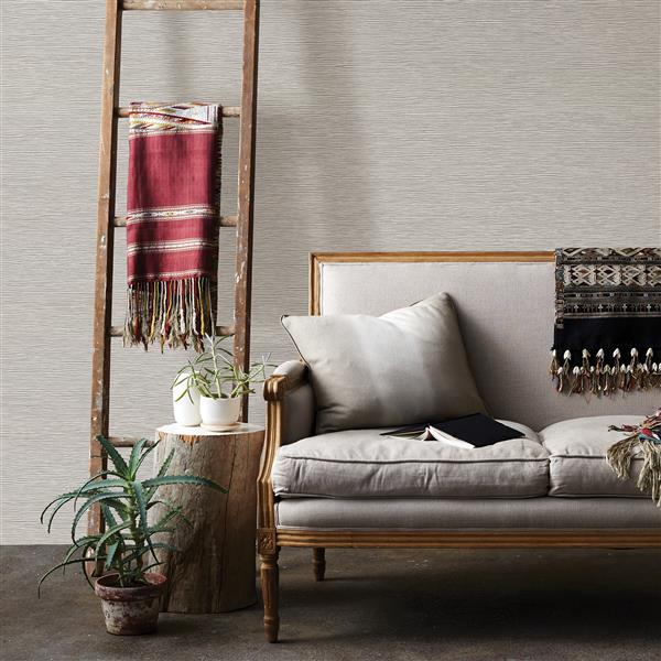 290325851  Exhale Light Grey Faux Grasscloth Wallpaper  by AStreet  Prints