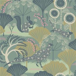 Brewster Wallcovering Skog Forest Green 57.8sq-ft Unpasted Wallpaper