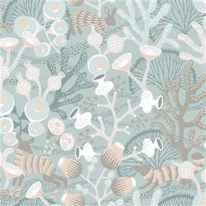 Brewster Wallcovering Teal/Blue Korall Meadow Wallpaper