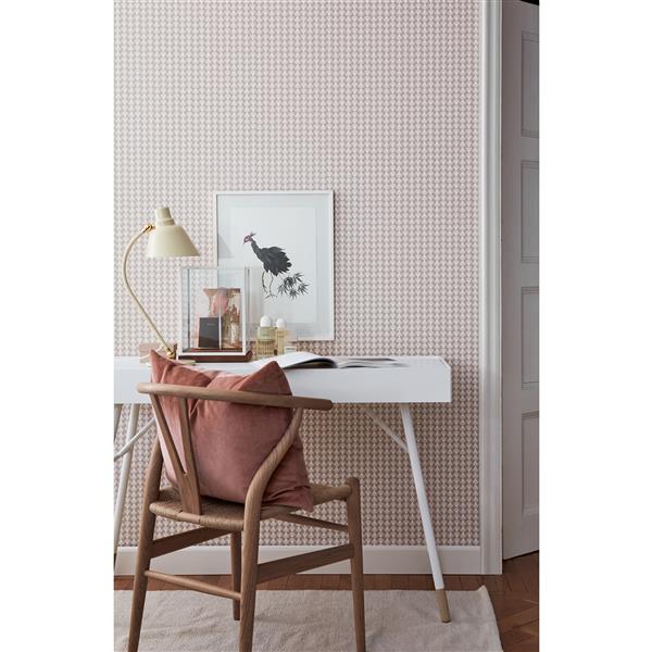 Brewster Wallcovering 57 sq ft Blush Arne Geometric Wallpaper