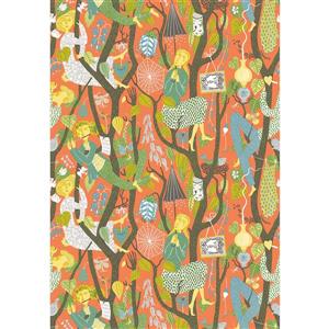 Brewster Wallcovering Orange Melodi Folk Non-Woven Unpasted Wallpaper
