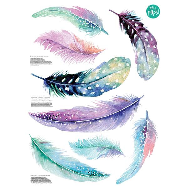 WallPops Celestial Feathers Wall Art Kit