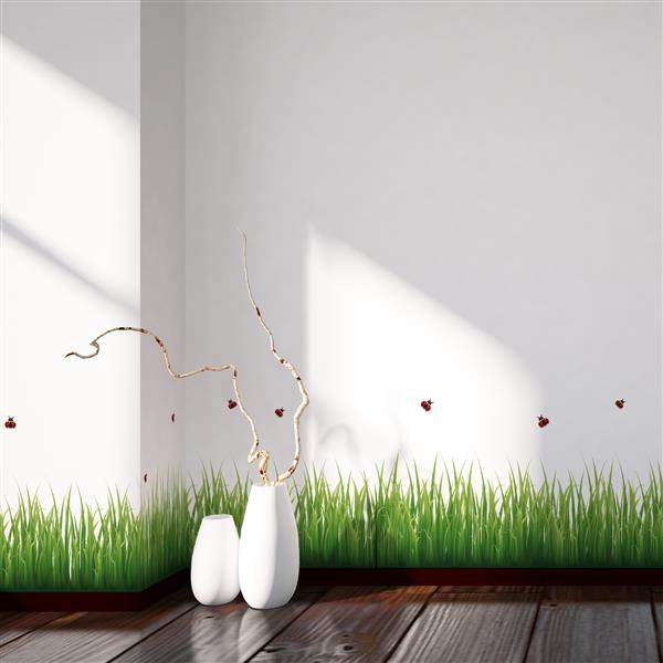 WallPops Grass and Ladybugs Border Decal