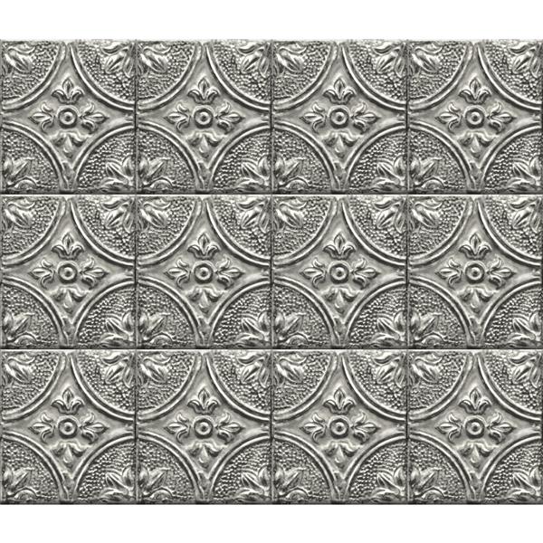 Brewster Wallcovering Tin Tile Backsplash - Silver