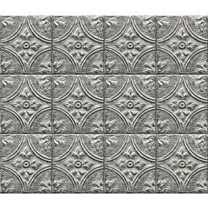 Brewster Wallcovering Tin Tile Backsplash - Silver