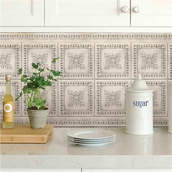 Brewster Wallcovering Vintage Tin Backsplash - Cream