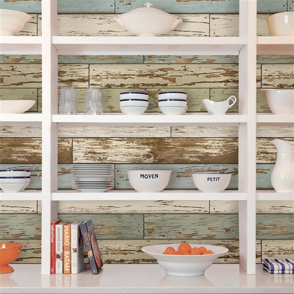 NuWallpaper Old Salem Vintage Wood Wallpaper