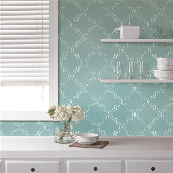 NuWallpaper Slate Quatrefoil Wallpaper  Blue