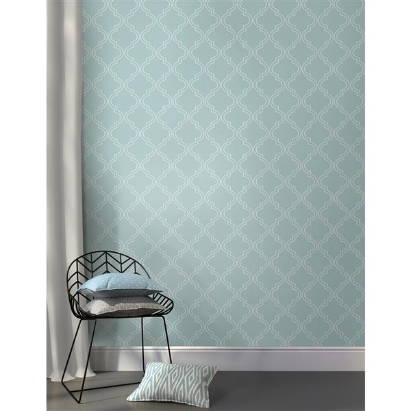 NuWallpaper Slate Quatrefoil Wallpaper  Blue