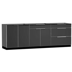 Armoires gris ardoise pour cuisine extérieure, 3 Pièces