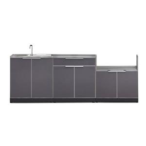 NewAge Products Outdoor Slate Grey Aluminum Kitchen Cabinet 4 Piece Set