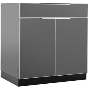 NewAge Products Aluminium Outdoor Bar Cabinet in Slate Grey 32-in