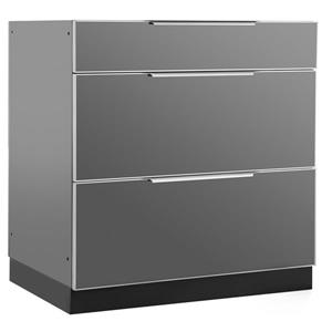 NewAge Products Outdoor Kitchen 3 Drawer Cabinet in Slate Grey