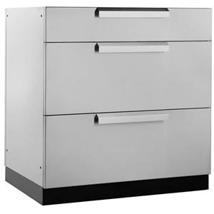 NewAge Products Outdoor Kitchen 3 Drawer Cabinet in Stainless Steel