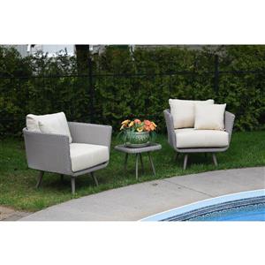 Ensemble bistro extérieur Spain, Beige Taupe, 3 morceaux