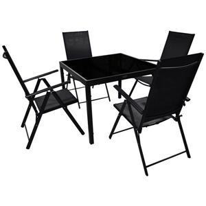 Corriveau Phoenix Outdoor Dining Set - Black - 5-Piece