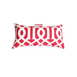 Bozanto 19-in x 10.5-in Red Geometric Outdoor Conversation Chair Toss Cushion