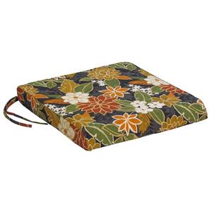 Bozanto 20-in Black Floral Seam-Sewed Closure Outdoor Seat Cushion